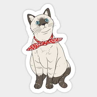 Cat With Bandana Sticker